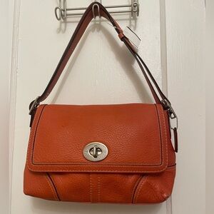 VINTAGE Y2K COACH Coral  Hampton Pebbled Leather Flap Convertible Crossbody